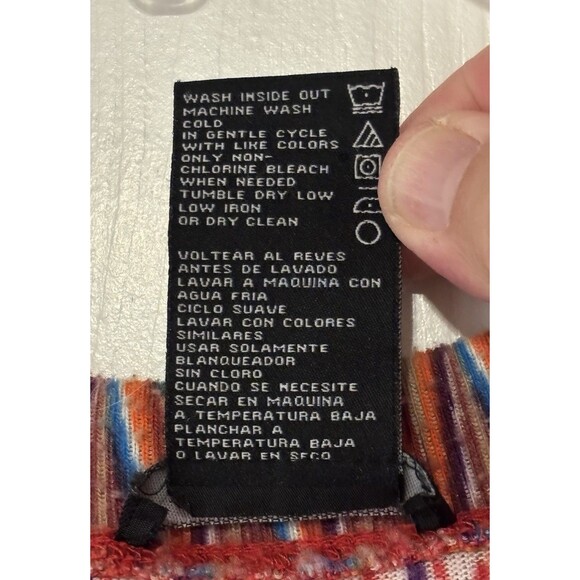 Women's Premise  2XL Top Multi Color Orange Geo Pattern 3/4 Sleeve Point Hem - Picture 7 of 13